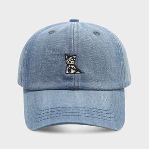 Gorras de Béisbol de Mezclilla Lavada de Moda de Verano para Hombres y Mujeres, Gorra Deportiva con Bordado de Cachorro de Dibujos Animados Retro Personalizada - Product Image 6