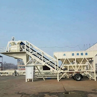 Centrale à béton compacte tout-en-un, petite centrale à béton mobile prête à l'emploi, fabricant de centrales à béton 35m3/h avec certification CE