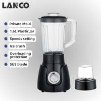 Blender de table portable électrique LANCO NK-B131 à 5 vitesses avec bol de mélange de 1,6 L