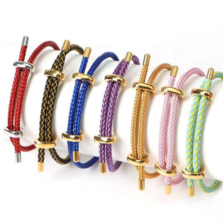 Luxury Adjustable Lock Stainless Steel Rope Bracelet