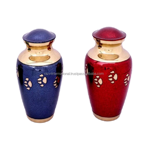 Urne de crémation adulte en métal martelé par bordure gravée nickelée de conception pour des cendres humaines - Product Image 5