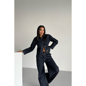 Conjunto de Chaqueta Vaquera Azul Marino para Mujer - Product Image 5