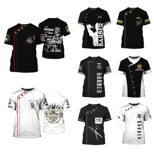 เสื้อยืดสำหรับช่างตัดผมสำหรับผู้ชายเสื้อแฟชั่นคอกลมทรงโอเวอร์ไซส์สำหรับฤดูร้อน - Product Image 2