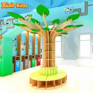 Xiair Creative Library asilo nido asilo nido asilo nido a forma di albero decorazione del pavimento scaffale e sgabello mobili