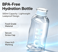 Bouteille d'eau en verre de qualité alimentaire avec couvercle, bouteille à boire en verre borosilicate transparent avec manchon en silicone, bouteille d'eau anti-fuite pour les voyages