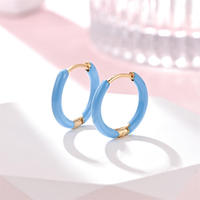 Verano de moda 2X12 alambre titanio acero pendientes colorido dorado abierto Color plástico hipoalergénico para fiestas