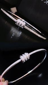 Xinfly Luxury 18k <b>Solid</b> Gold Brand Bangle VS Natural Diamond Jewelry Trendy Party Gift - Product Image 5