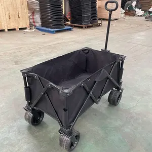 Beach Cart Multi-Function Shopping Cart Household Camping Beach Fishing Wagon 4 Wheels Portable Folding Wagon