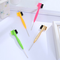 Nouvelle brosse à tête amovible en acier, peigne à sourcils, brosse pour nettoyer les cheveux cassés, brosse à double face pour le contrôle des bords
