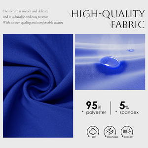 Women's Royal Blue Scrub Set Moisture Wicking Stretchy Split Uniform for Medical Work Clothes - Product Image 5