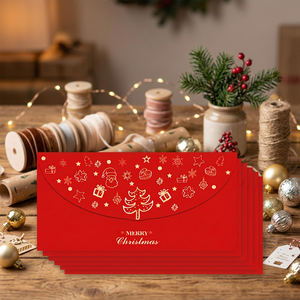 Christmas Gold Foil Red Envelope Gift Bag <b>New</b> <b>Year</b> Holiday Party Decoration Coated Paper Greeting <b>Card</b> - Product Image 4