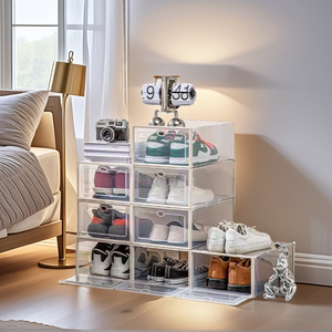 Boîtes à chaussures transparentes de type tiroir, grande capacité, gain de place, ventilées, pour ranger facilement les chaussures saisonnières - Product Image 1
