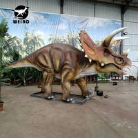 Modèle de dinosaure animatronique de grande taille, peau en silicone, structure en acier, décoration de parc d'attractions pour Triceratops