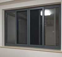 Ventana Corredera de Aluminio y Vidrio Residencial Impermeable, Vidrio Templado Doble, Sistema de Ventanas Correderas de Aluminio con Rotura de Puente Térmico