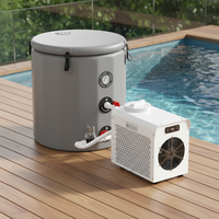 Mini refroidisseur Lite 0,3 CV avec contrôle Wi-Fi + Baignoire à glace portable ronde gonflable pour sports et entraînement physique en extérieur