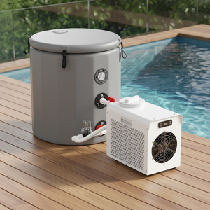 Mini Refrigeratore WiFi da 0,3 CV + Vasca da Bagno Gonfiabile Portatile Rotonda per Sport all'Aperto e Allenamento Fitness - Product Image 1