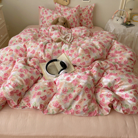 Parure de lit florale aquarelle vintage, housse de couette respirante pour toutes les saisons, décoration esthétique de chambre, 1 pièce, 4 pièces