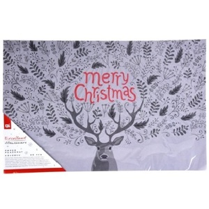 Excelentes Manteles Individuales Navideños de 43x28cm, Paquete de 20 Piezas, Diseño de Feliz Navidad, Patrón de Ciervos, Decoraciones para Mesa - Product Image 1