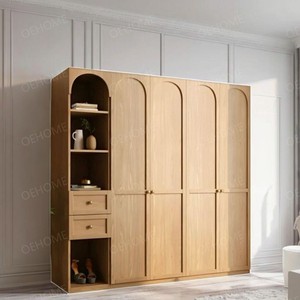 Modern Cozy Minimalist Wood Bedroom Furniture Set with Customized <b>Storage</b> and Tufted Design for Apartment and Hotel Use - Product Image 5