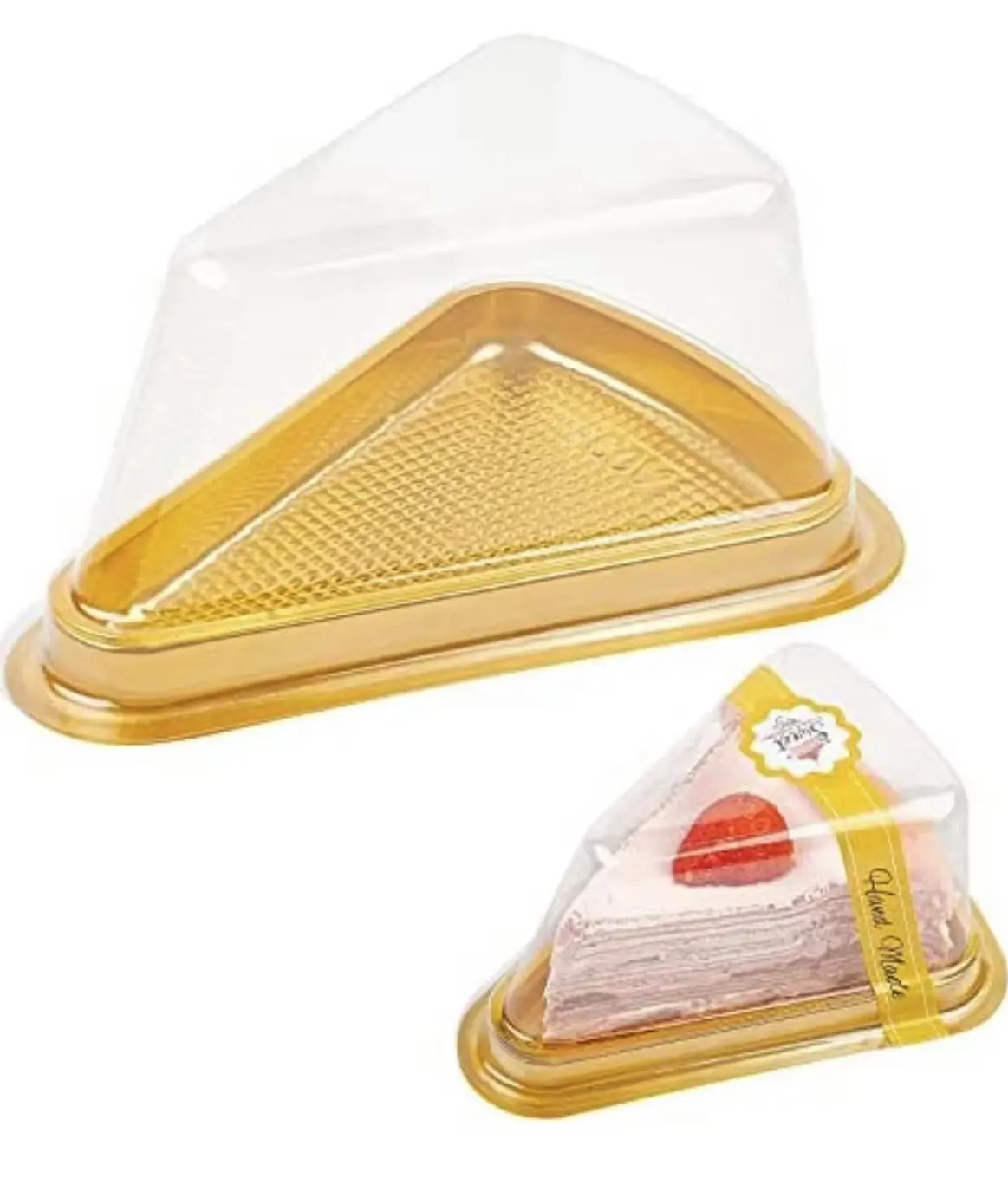 サンドイッチ/ペストリーケーキ包装箱使い捨てプラスチックケーキ容器三角形