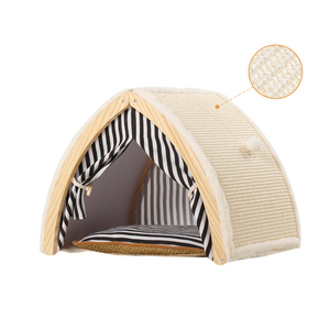Bunnyhi MZP001 Fabricant en gros, maison pour chat en bois de luxe sur mesure, grande taille, en sisal et en peluche, tour pour chat, tente <span class=keywords><strong>tipi</strong></span> pour chat, <span class=keywords><strong>lit</strong></span> - Product Image 1