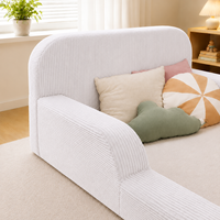 Lit pour tout-petit en mousse souple écologique, certifié OEM CertiPUR-US, emballé sous vide et compressé, avec housse en velours côtelé lavable pour chambre à coucher