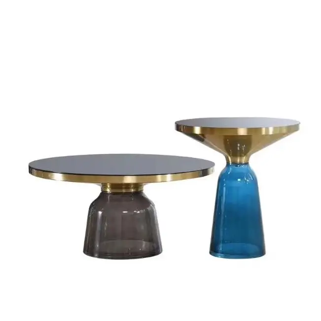 Luxus wohnzimmer möbel moderne home fashion design glas top runde glocke kaffee tisch