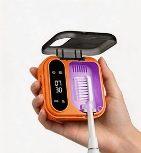 Customized travel portable mini 650mah battery powered <b>wall</b>-mounted <b>led</b> <b>clock</b> display toothbrush sanitizers with heating - Product Image 2