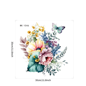 Autocollants décoratifs pour siège de toilette de salle de bain Autocollants fleurs et papillons amovibles en PVC imperméable - Product Image 5