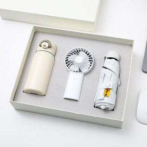 High Quality Customized Design Bottle Fan Cup Umbrella Business Corporate Gift Set