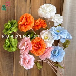 Fleurs artificielles en soie Hua Ding Studio, bleu et violet, bouquet de mariage, décoration murale florale - Product Image 3