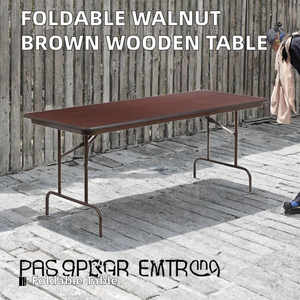 Table de banquet rectangulaire pliante commerciale en gros |   Table d'événement robuste avec plateau en bois, fournisseur indien - Product Image 2