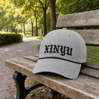 Casquette de baseball 6 panneaux en sergé 100% coton, couleur basique, à rayures, avec broderie gothique, visière courbée, style streetwear décontracté, pour l'extérieur