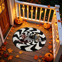Skelett-Dämon Halloween-Teppiche Maßgefertigter Teppich Halloween-Geister-Teppiche Wohnzimmer Runder Teppich Vertigo Visuelle Täuschung Teppich