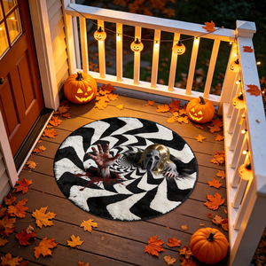 Tapis d'Halloween personnalisé motif démon squelette, tapis fantôme d'Halloween, tapis rond pour salon, tapis à effet visuel vertigineux - Product Image 2