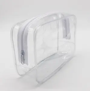 Aangepaste Doorzichtige Pvc Tas Herbruikbare Pvc Cosmetische Tas Xxl Reizen Toiletpakketten Pvc Make-Up Tas