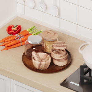 Plateau à salade moderne en bois Boîte en pin Conception de bateau pour bonbons et biscuits Plateau à repas rotatif à 360 ° Plateau à dîner <span class=keywords><strong>Pate</strong></span> - Product Image 6