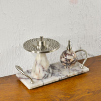 Ensemble de brûleurs d'encens de luxe en marbre pour le Ramadan, brûleur de Bakhoor arabe avec boîte de rangement, décoration de table pour la maison, fourniture d'usine personnalisée