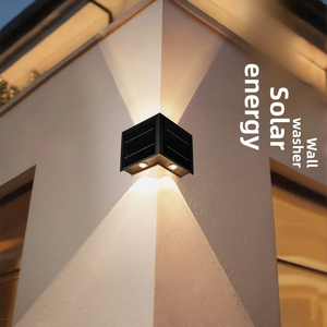 Lámpara de Pared LED Solar Cuadrada Impermeable IP65 2700K para Jardín Exterior, Patio, Valla, Esquina, NJ-B032 - Product Image 5