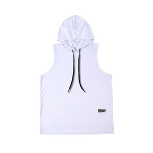 <span class=keywords><strong>Chaleco</strong></span> sin Mangas con Capucha para Hombre, Camiseta Deportiva de Baloncesto para Exteriores, Camiseta Holgada de Fitness, Top sin Mangas - Product Image 2