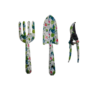 Ensemble <span class=keywords><strong>de</strong></span> 3 <span class=keywords><strong>outils</strong></span> <span class=keywords><strong>de</strong></span> jardinage floraux pour femmes, avec <span class=keywords><strong>de</strong></span> <span class=keywords><strong>beaux</strong></span> motifs et des poignées ergonomiques - Product Image 1