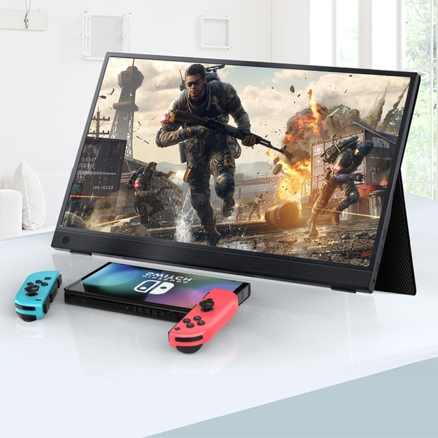 1080P IPS HDR USB Type C 17.3 Inch Portable Monitor with Dual USB-C VESA Speaker for Laptop PC Phone PS4
