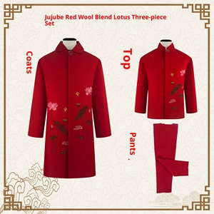Margine da sogno diretto in fabbrica abiti moderni da donna da uomo per anziani inviano un Set di tre pezzi Casual da sacrificio funerario rosso - Product Image 4