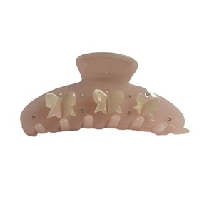 Pinces à cheveux QianJin en acétate de cellulose <span class=keywords><strong>rose</strong></span>, motif floral, style requin, luxe, pour femmes aux cheveux épais, vente en gros - Product Image 6