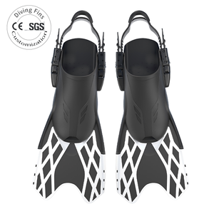 Aletas de natación cortas ajustables TPR + PP para esnórquel y buceo, aletas de hoja corta con logotipo personalizado hechas de caucho de calidad - Product Image 1
