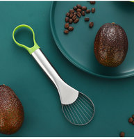 3-in-1 handmatige keukenhulp van roestvrij staal: avocado-snijder, multifunctionele fruitsnijder, schiller en ontpitter