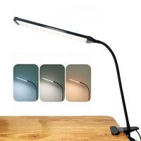 Lampe de table et de sol moderne en métal USB LED E27, 3 températures de couleur, luminosité réglable, contrôle tactile pour bureau, lecture, étude