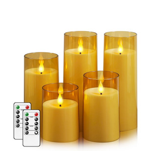 Vela Electrónica LED con Simulación de Llama Oscilante, Vela de Cristal para Cena a la Luz de las Velas, Decoración del Hogar - Product Image 1