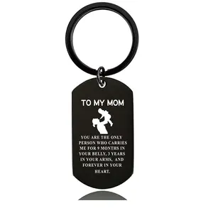 Ywganggu Stainless Steel Custom Mothers Day Gifts 2024 Keychain Laser Engraving Metal Mothers Day Wholesale Gifts Keychain