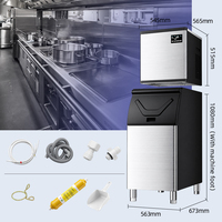 Machine à glaçons cubiques commerciale grande capacité 130 kg/jour, boîtier en acier inoxydable durable, économe en énergie, refroidissement par air, pour restaurant
